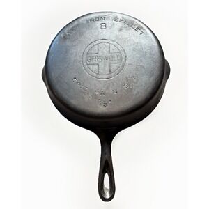 GRISWOLD No. 8 Large Block Logo Cast Iron Skillet 704 G Eerie PA USA